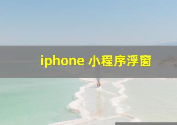 iphone 小程序浮窗